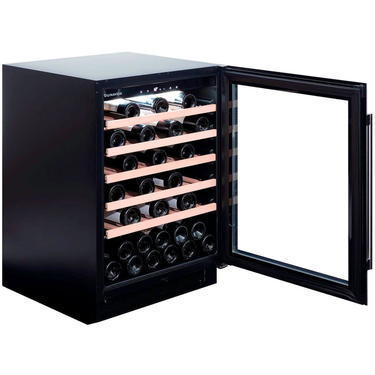 Dunavox Compact Wine Cooler – 46 Bottles, Single Temperature, Freestanding or Built-In