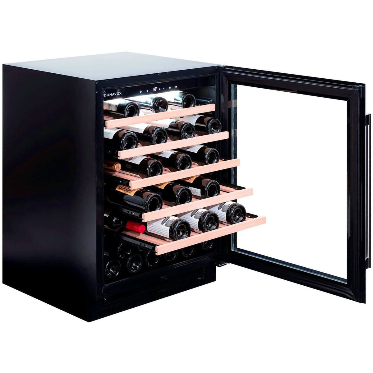 Dunavox Freestanding or Undercounter Wine Cooler – Single-Temperature, 46 Bottles