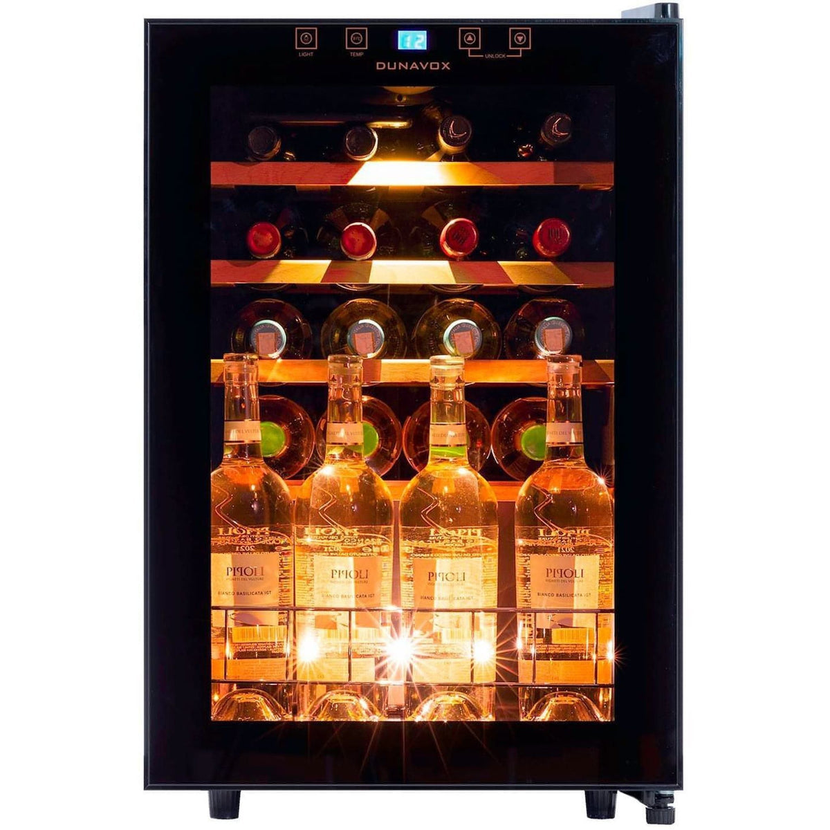 Dunavox Single-Temperature Wine Cooler – Freestanding or Undercounter, 20 Bottles