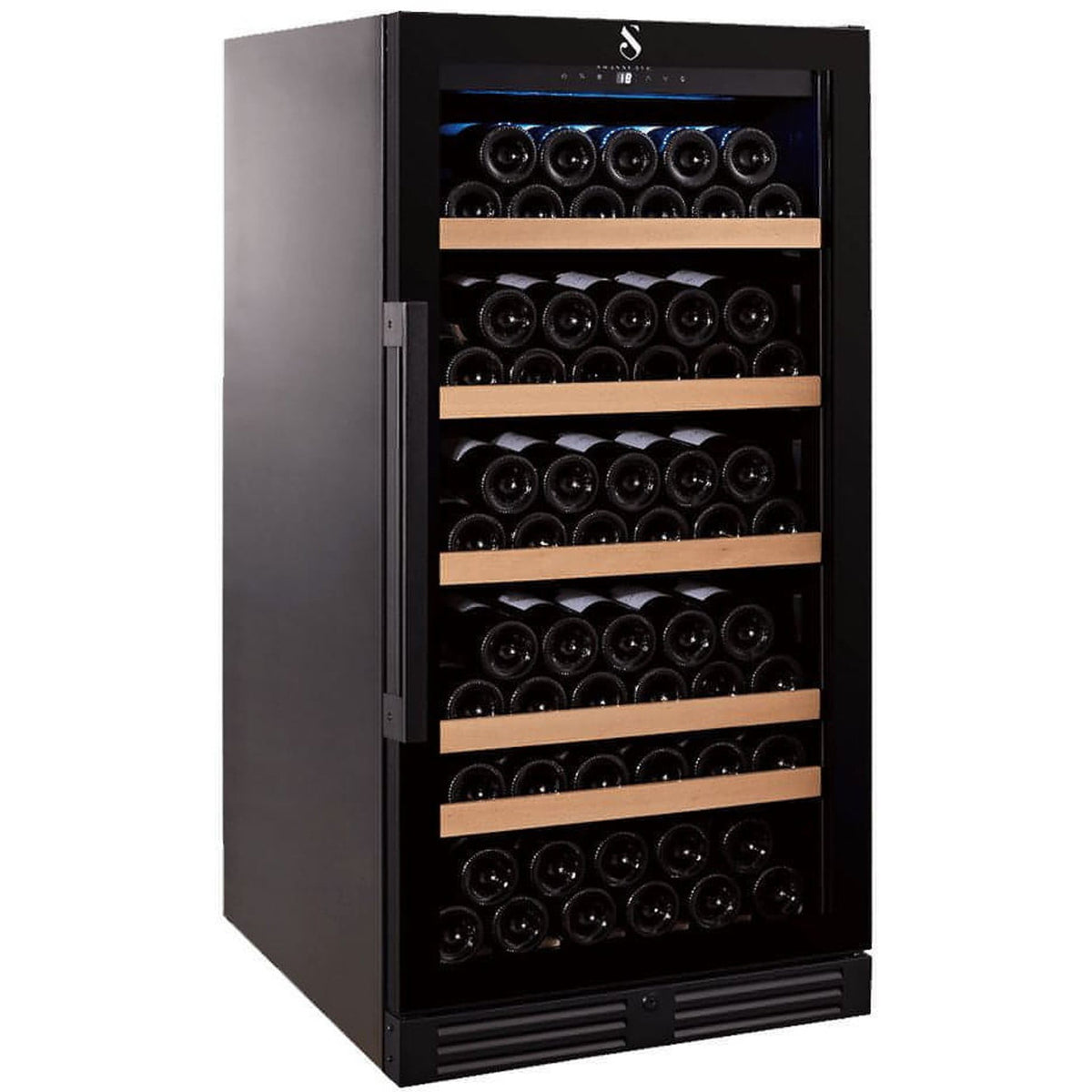 110-Bottle Single-Temperature Wine Cooler by SwissCave, Freestanding or Built-In
