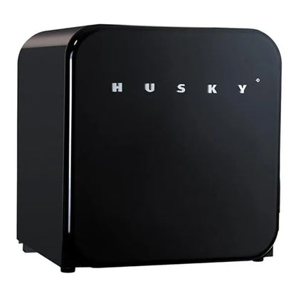 Sleek Black Mini Fridge with 40 Can Storage