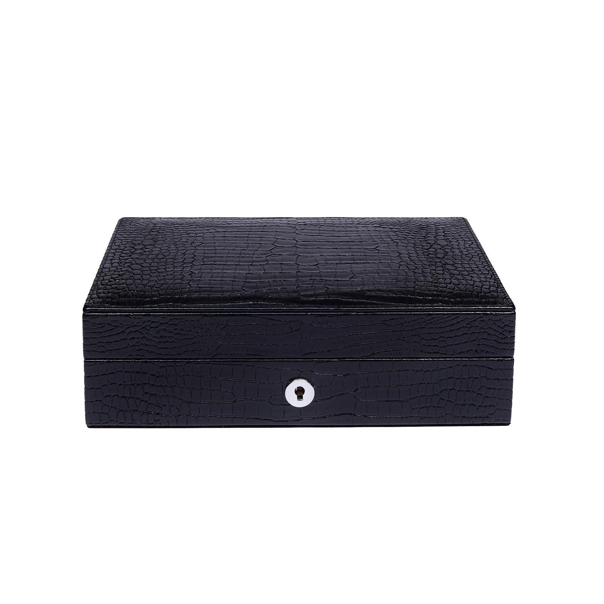 Brompton Black Cigar Storage Box, Premium Handmade Humidor