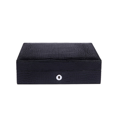 Brompton Black Cigar Storage Box, Premium Handmade Humidor