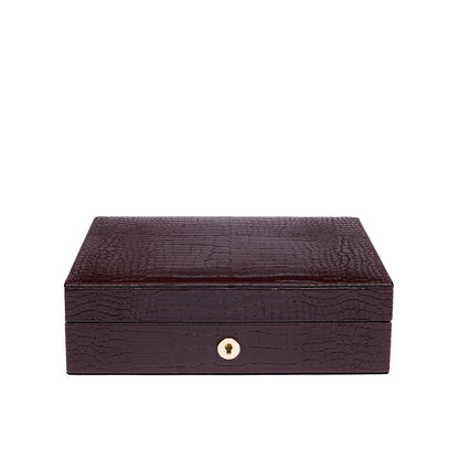 Brompton Brown Luxury Wooden Cigar Humidor, Elegant Cedar Lined Finish