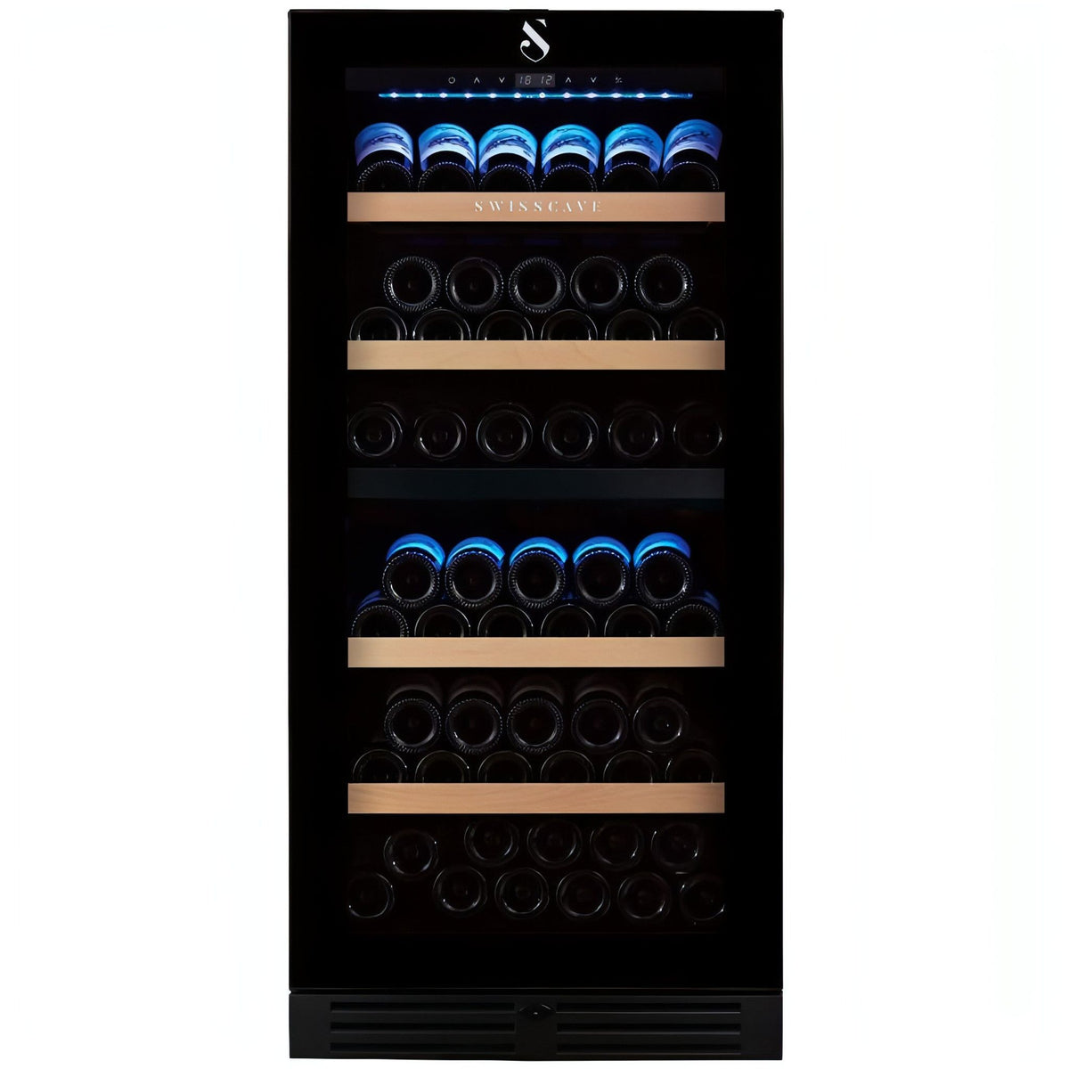 Dual-Zone Wine Cooler by SwissCave – 107 Bottles, Freestanding or Undercounter