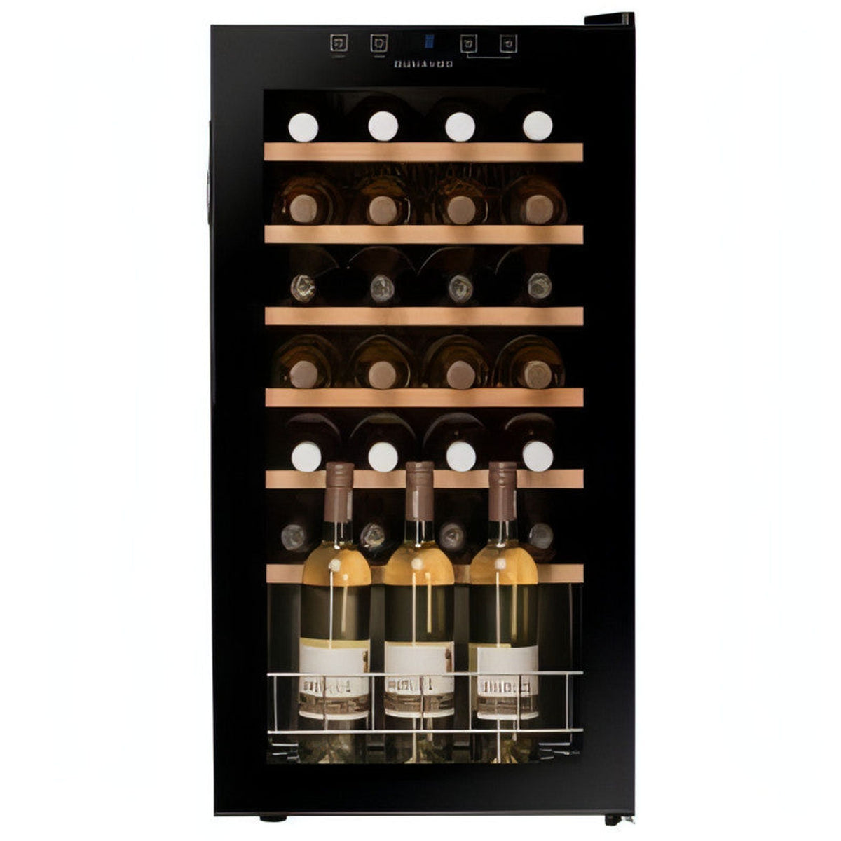 Dunavox 28-Bottle Single-Zone Wine Refrigerator – Freestanding or Built-In
