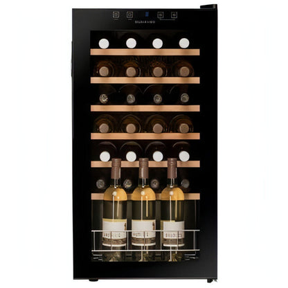 Dunavox 28-Bottle Single-Zone Wine Refrigerator – Freestanding or Built-In

