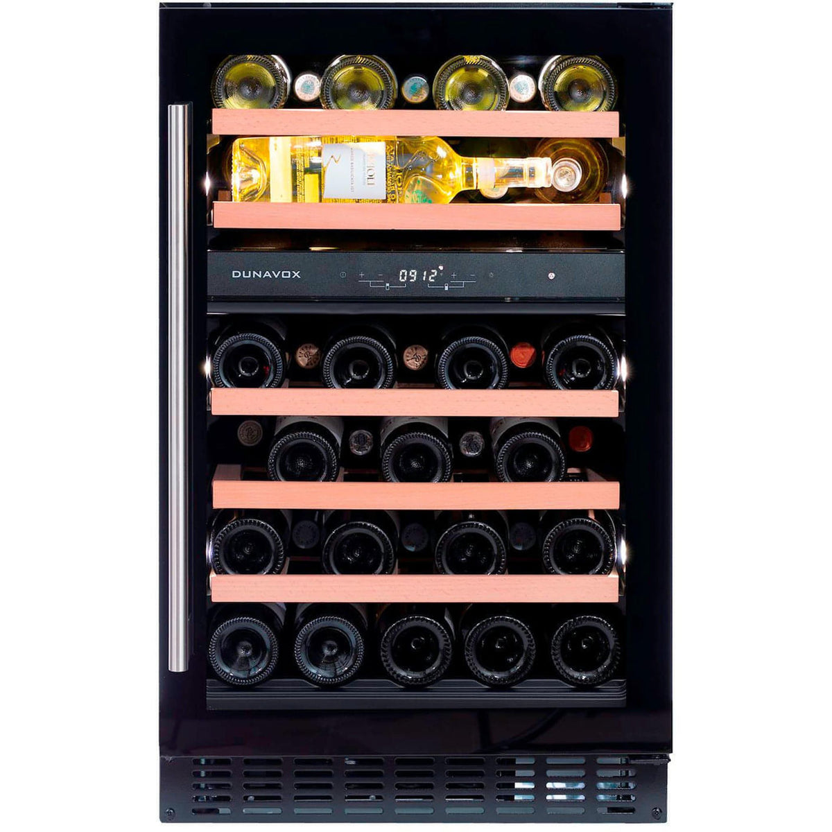 Dunavox 38-Bottle Wine Cooler – Dual-Temperature, Freestanding or Built-In
