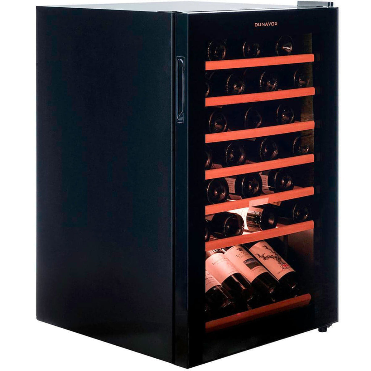 Dunavox 48-Bottle Single-Zone Wine Refrigerator – Freestanding or Built-In
