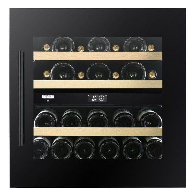 Dunavox Dual-Temperature Wine Cooler – Integrated/In-Column or Undercounter, 25 Bottles
