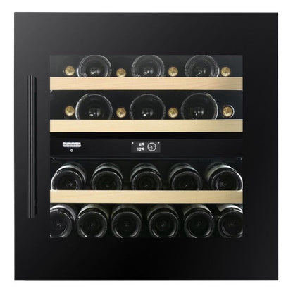 Dunavox Dual-Temperature Wine Cooler – Integrated/In-Column or Undercounter, 25 Bottles
