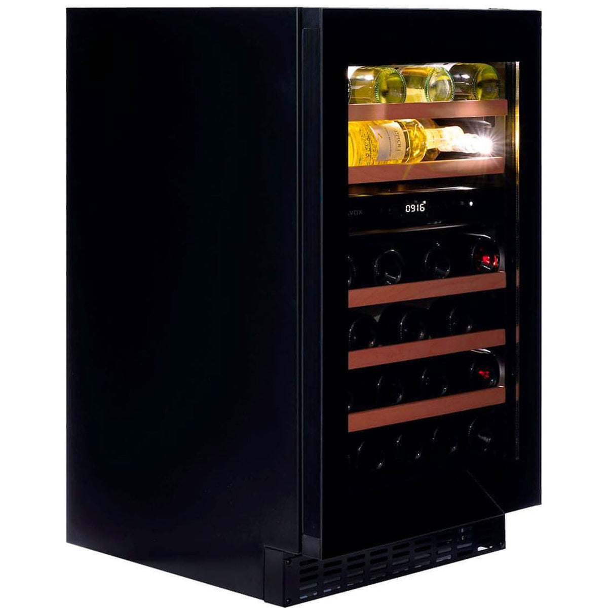 Dunavox Dual-Zone Wine Cooler – 38 Bottles, Flexible Freestanding/Undercounter Design
