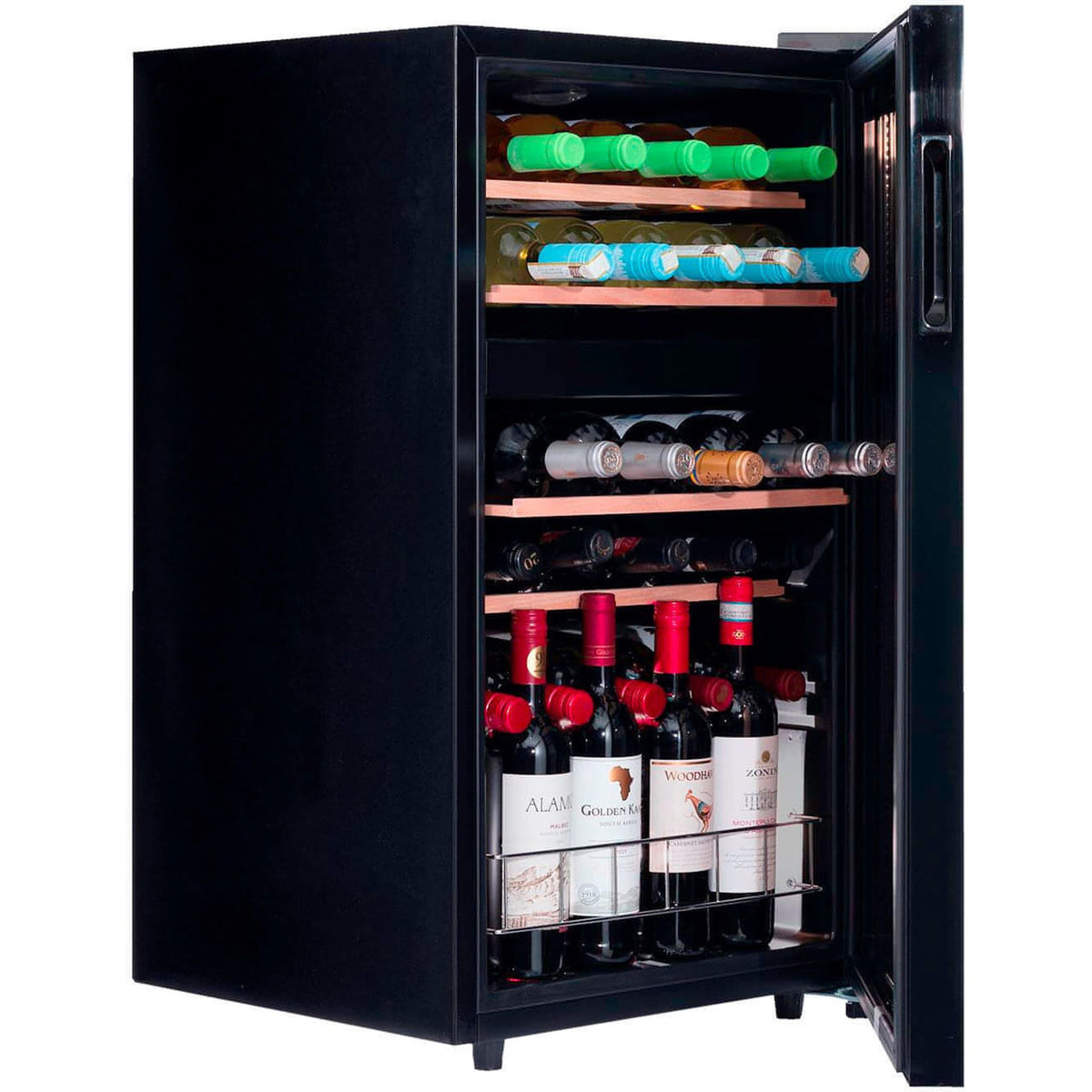 Dunavox Dual-Zone Wine Refrigerator for 30 Bottles – Freestanding and Built-In Options
