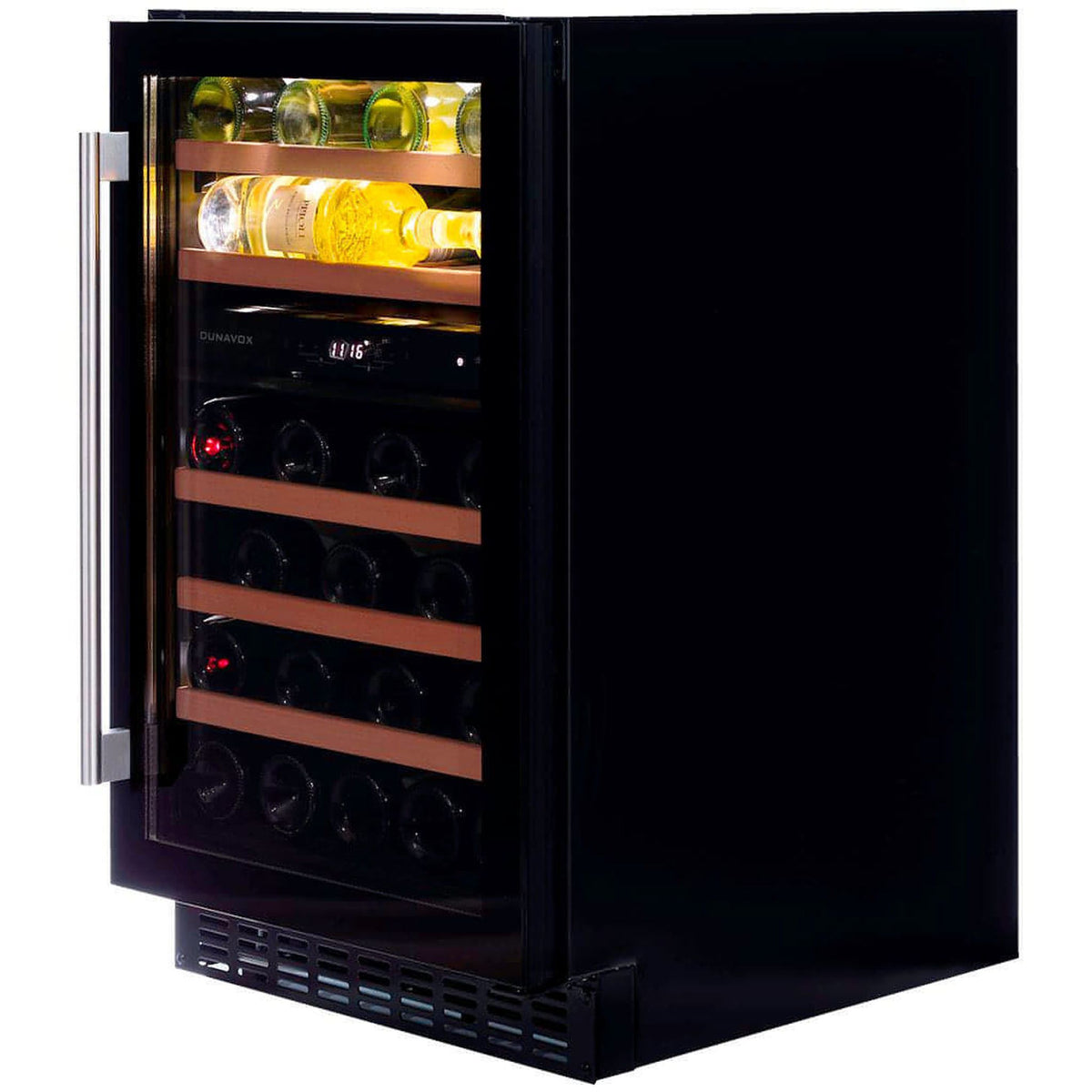 Dunavox Freestanding or Built-In Dual-Temperature Wine Refrigerator – 38 Bottles
