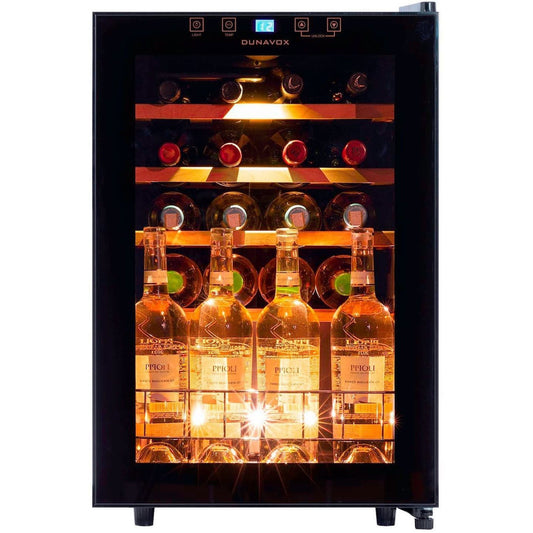 Dunavox Single-Temperature Wine Cooler – Freestanding or Undercounter, 20 Bottles
