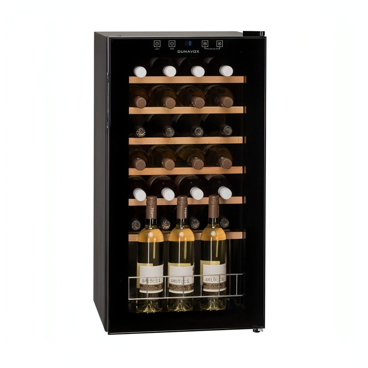 Dunavox Single-Temperature Wine Cooler – Freestanding or Undercounter, 28 Bottles

