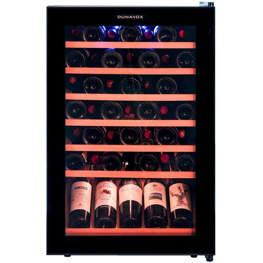 Dunavox Single-Temperature Wine Cooler – Freestanding or Undercounter, 48 Bottles
