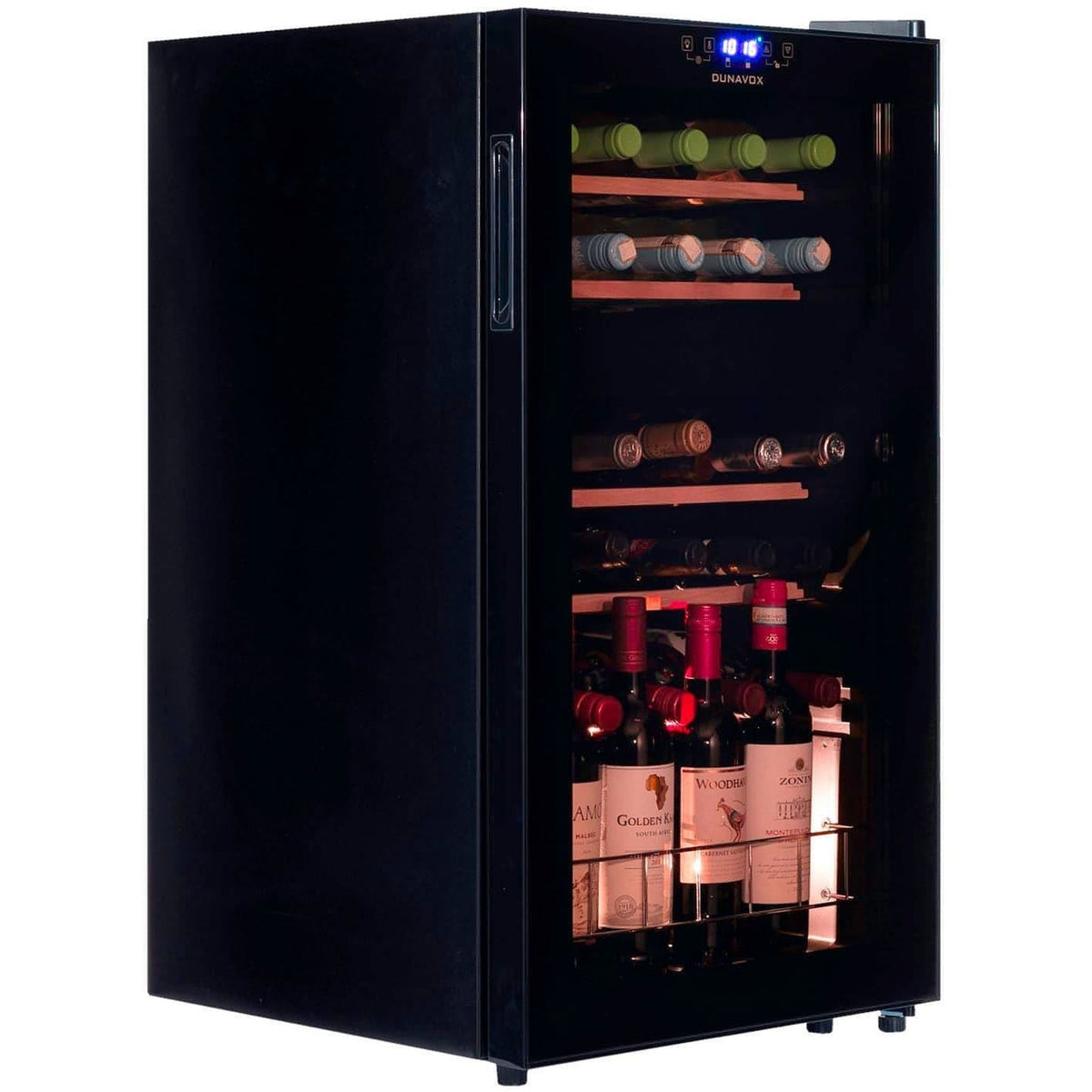 Dunavox Wine Cooler for 30 Bottles – Dual Zone, Freestanding, or Built-In Use
