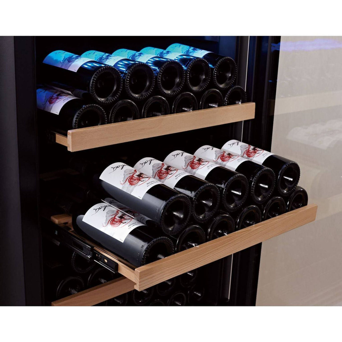 Freestanding or Built-In Dual-Zone Wine Cooler – SwissCave 107 Bottles