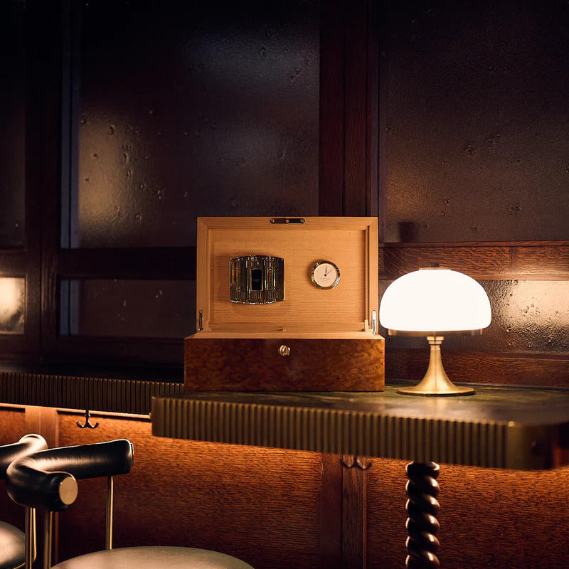 Heritage Burr Walnut Luxury Wooden Cigar Box, Ideal Gift for Collectors