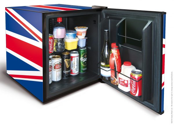 Husky Union Jack Mini Fridge for Beer and Soft Drinks, 40 Can Capacity