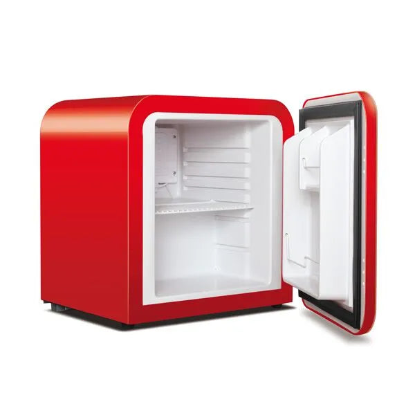 Retro Red Mini Fridge with 40 Can Capacity