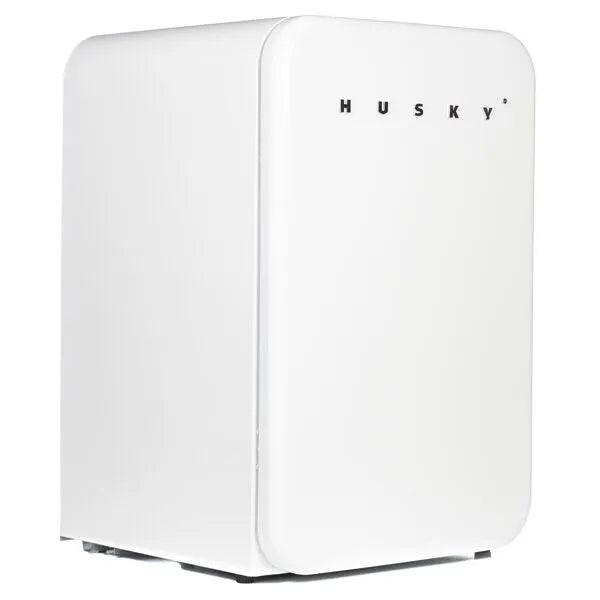 Retro White Undercounter Fridge: 112L, Single-zone, Husky