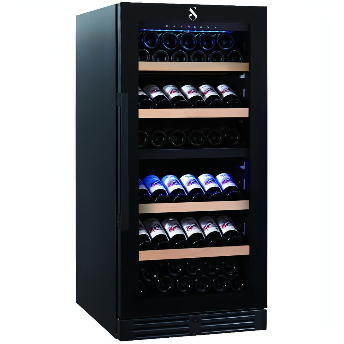 SwissCave 107-Bottle Wine Fridge with Dual Temperature Zones