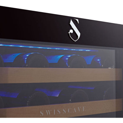 SwissCave Premium Wine Cooler – Single-Zone, 110 Bottles, Flexible Setup
