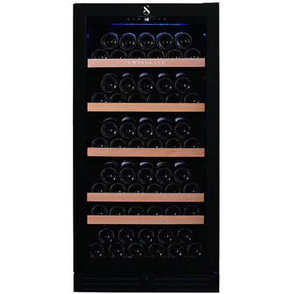 SwissCave Single-Zone Wine Cooler – 110 Bottles, Freestanding or Undercounter
