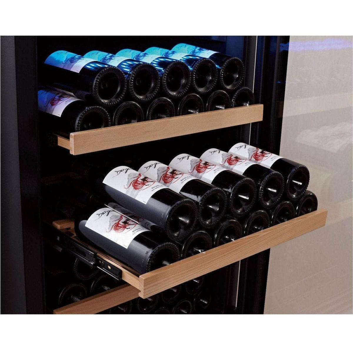 SwissCave Wine Fridge – 110 Bottles, Single Temperature, Versatile Installation
