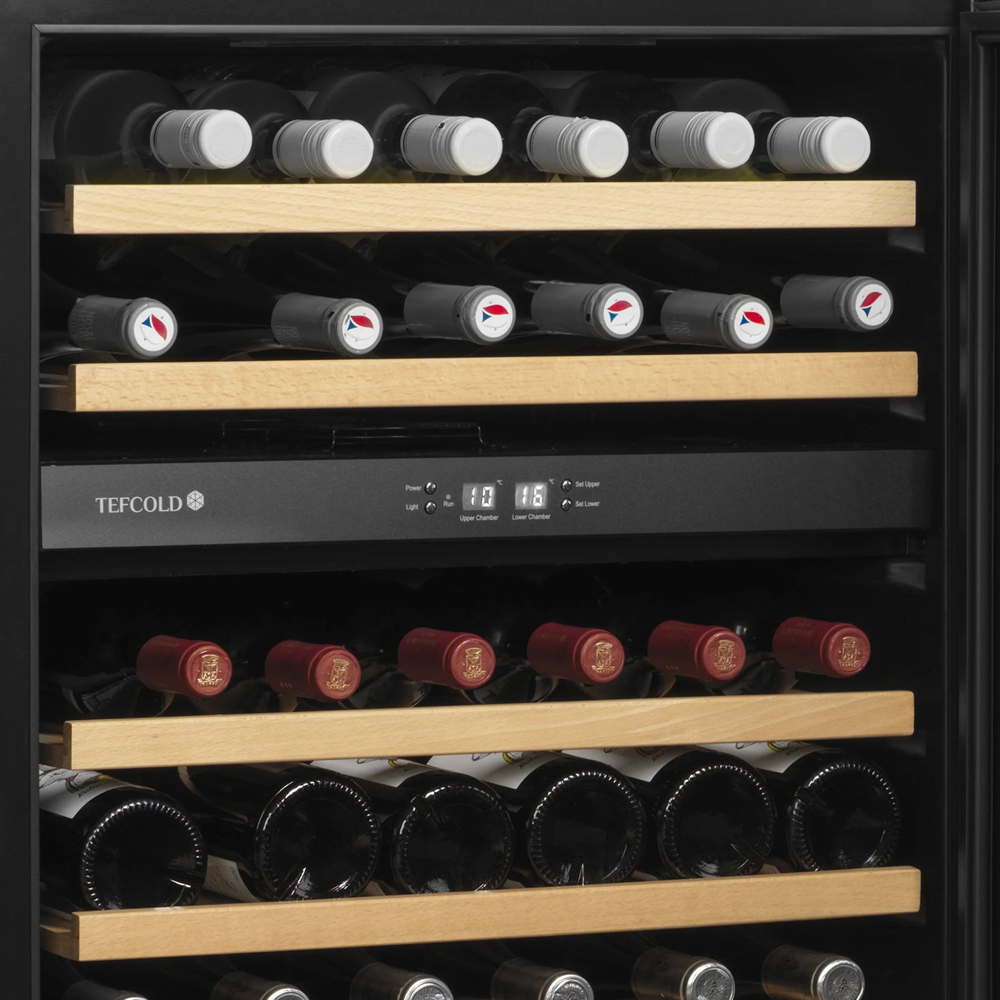 Tefcold Single-Temperature Undercouter 48 Bottles Black & Stainless Steel Wine Cooler