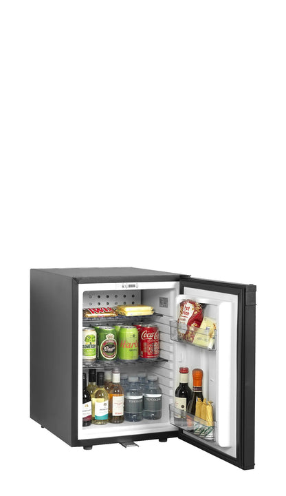 Tefcold Single-Temperature Freestanding or Undercounter 35 Cans Black Minibar