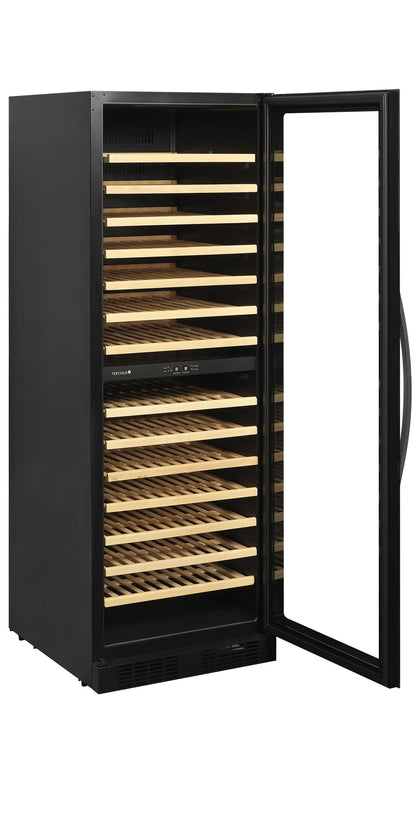 Tefcold Dual-Temperature Freestanding 163 Bottles Black Wine Cooler