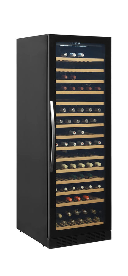 Tefcold Single-Temperature Freestanding 165 Bottles Black Wine Cooler