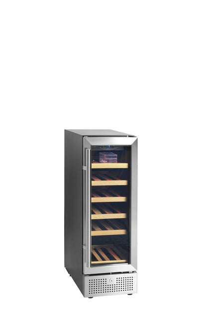 Tefcold Single-Temperature Freestanding 19 Bottles Black & Stainless Steel Wine Cooler