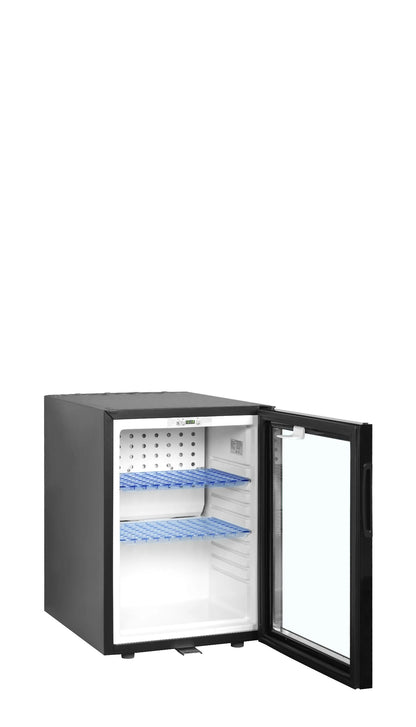 Tefcold Single-Temperature Undercounter 40 Cans Black Glass Door Minibar