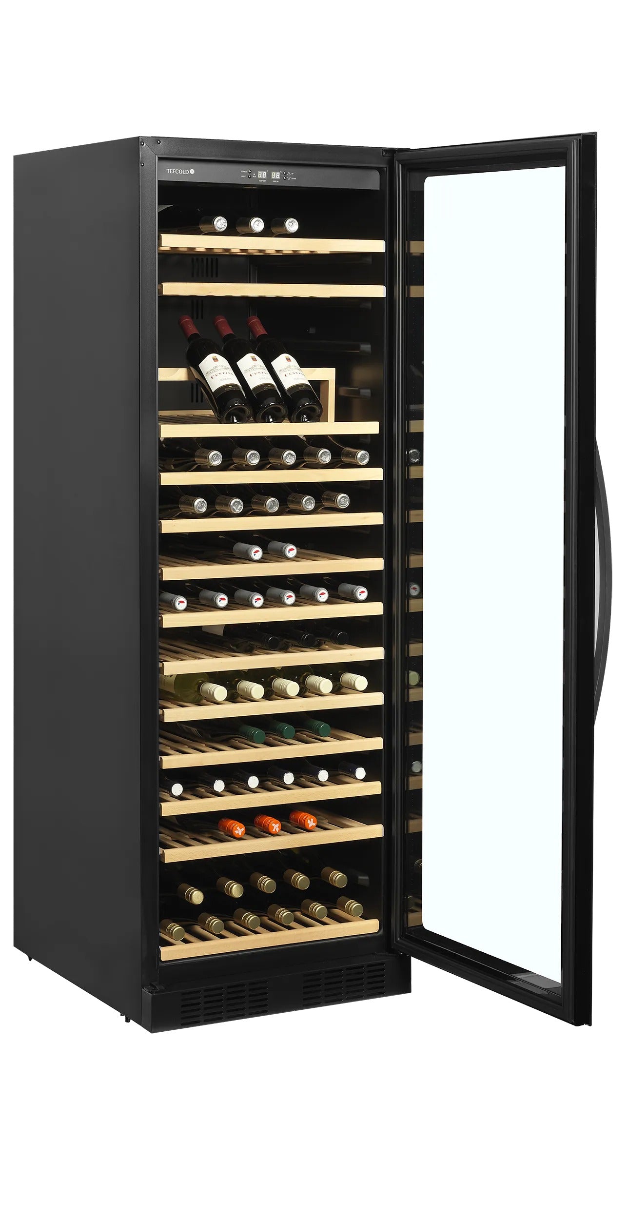 Tefcold Single-Temperature Freestanding 165 Bottles Black Wine Cooler