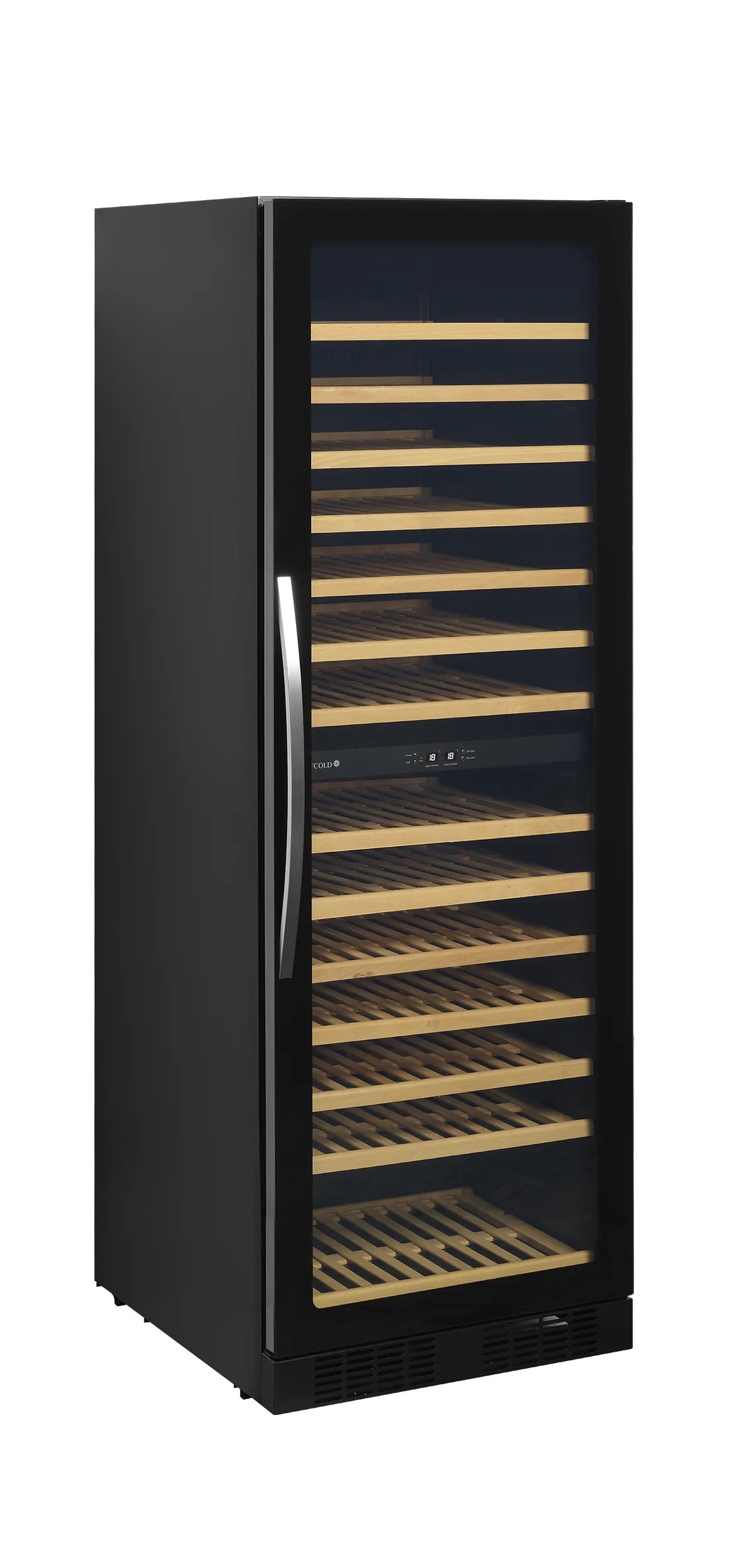 Tefcold Dual-Temperature Freestanding 163 Bottles Black Wine Cooler