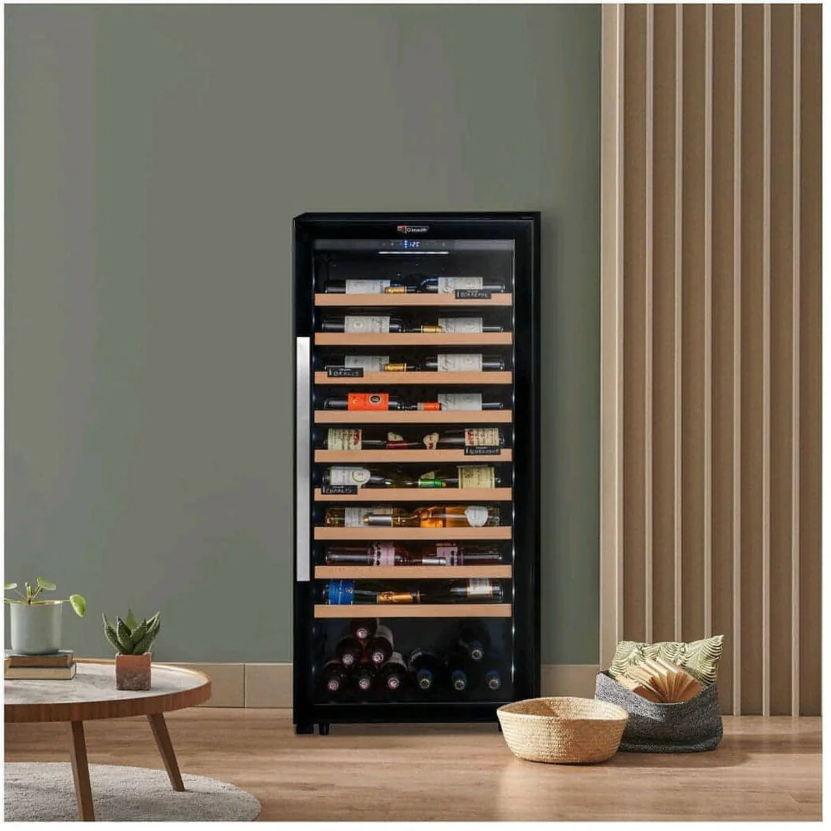 Single-Temperature 98-Bottle Wine Cooler by Climadiff - Freestanding Design