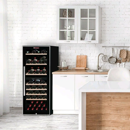 Dual-Temperature Freestanding Wine Cooler – Holds 75 Bottles by La Sommeliere