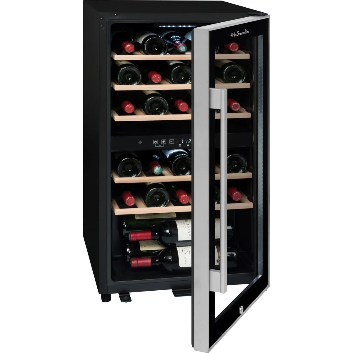 Dual-Temperature Wine Cooler by La Sommeliere – Holds 29 Bottles