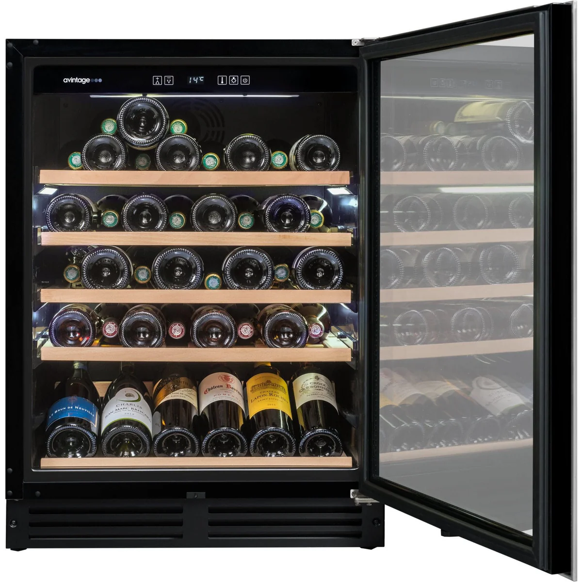 Under-Counter Wine Cooler by Avintage, Holds 53 Bottles, Single Temperature