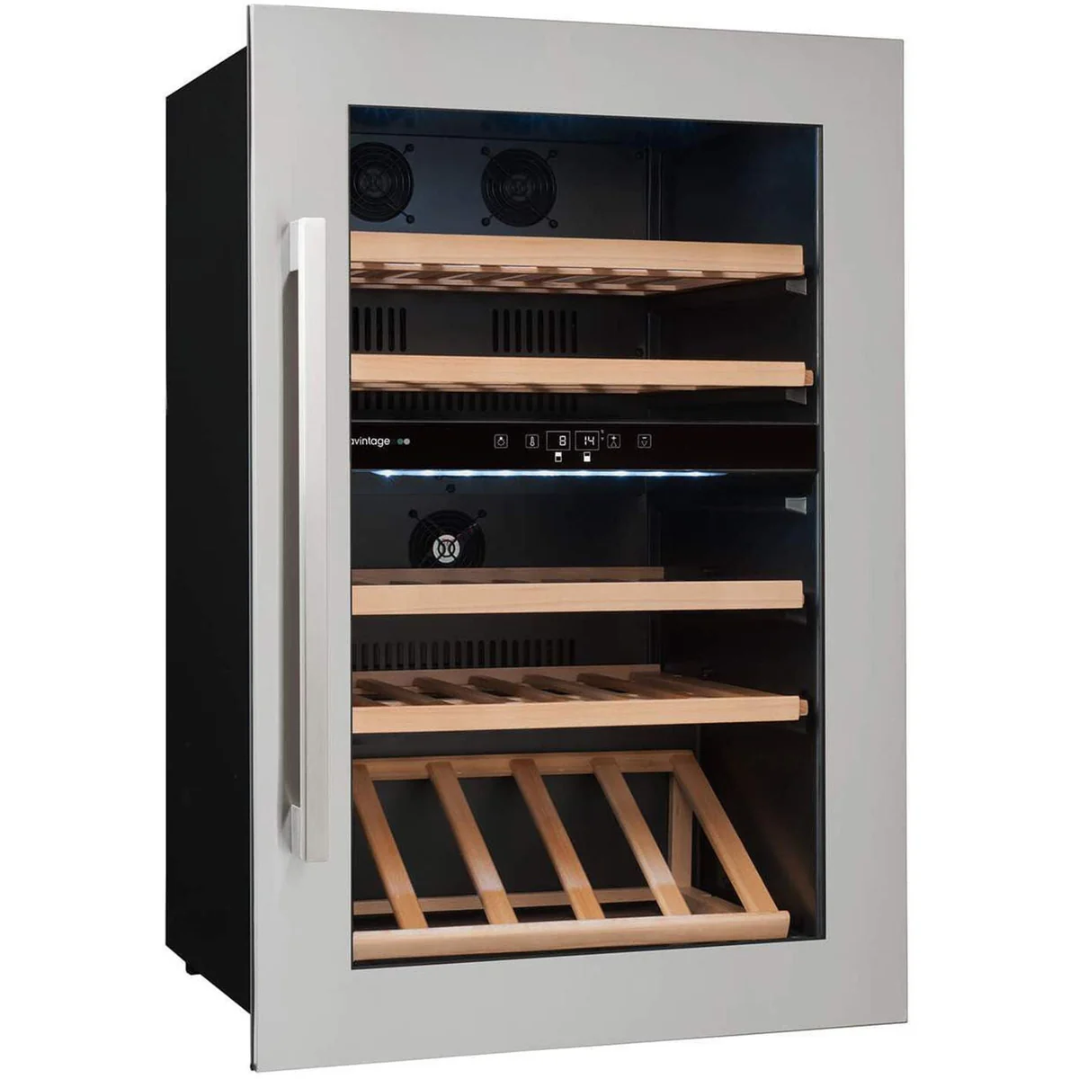 Avintage Built-In/In-Column Dual-Temperature Wine Cooler for 52 Bottles