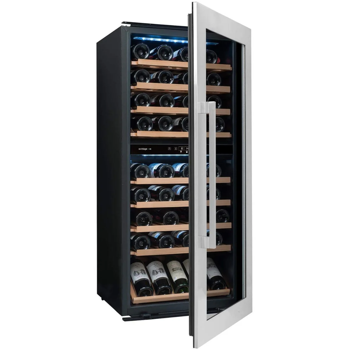 79-Bottle Wine Cooler by Avintage - Dual Temperature Zones for In-Cabinet Use