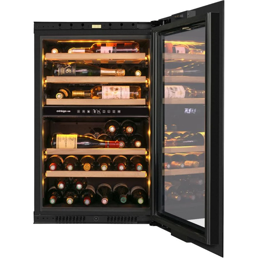 Integrated & In-Column Avintage Wine Cooler, Dual Zone, 44-Bottle Capacity