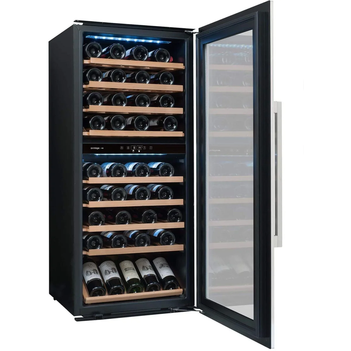 Avintage 79 Bottle Dual-Temperature Wine Fridge for Integrated or Column Installations