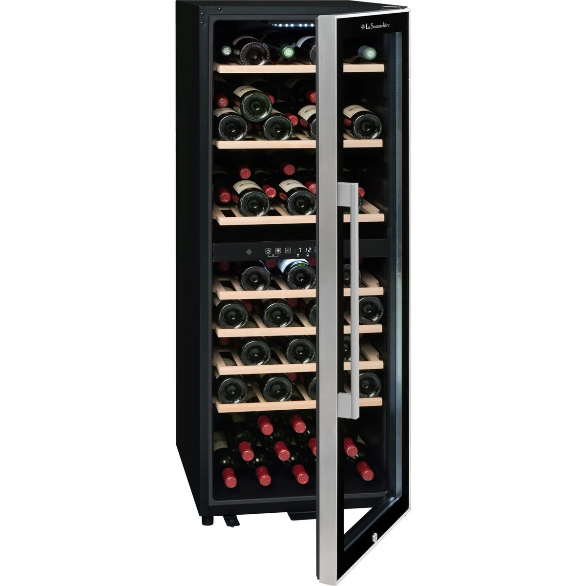 Freestanding 75-Bottle Wine Cooler by La Sommeliere with Dual Temperature Control