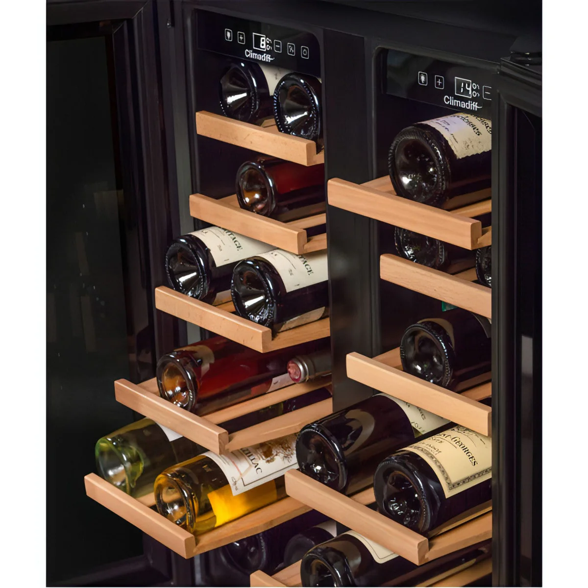 Climadiff 40-Bottle Undercounter Wine Cooler with Dual-Temperature Feature