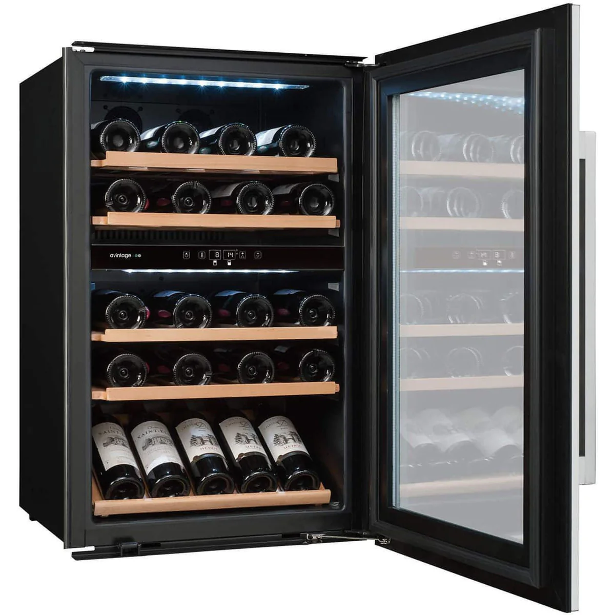 Avintage 52-Bottle Dual-Zone Wine Refrigerator for In-Column or Integrated Installation